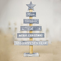 Siaonvr Wooden Mini Christmas Tree Desktop Ornaments Merry Christmas Party Decor