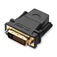 Đầu chuyển đổi DVI-D (24+1) cổng đực sang HDMI cổng cái UGREEN 20124 (màu đen) - Hàng Chính Hãng