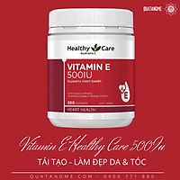 Viên Uống Healthy Care Vitamin E 500IU 200 viên Hỗ trợ bổ sung vitamin E tự nhiên cho cơ thể, chống lão hóa, cải thiện các vết thâm, nám, cho da sáng mịn màng, giúp tóc chắc khỏe