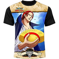 Áo One Piece Shanks tóc đỏ, Áo thun One Piece 3D Đen