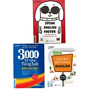 Combo 3 cuốn ; Tự học tiếng anh cấp tốc + speak English Paster Giao tiếng anh lưu loát ngay hôm nay+ 3000 từ vựng Tiếng anh ( 1 giá đỡ iring )