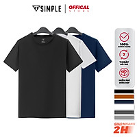 Áo Thun Nam cổ tròn TSIMPLE áo phông trơn basic tay ngắn vải cotton co giãn, dày dặn , form chuẩn nhiều màu