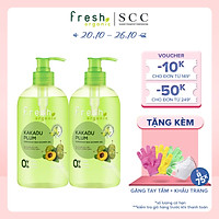 Combo 2 chai Gel tắm Fresh Organic Sáng da rạng rỡ chiết xuất Mận kakadu hữu cơ 500g