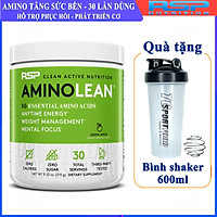 Combo BCAA Amino Lean của RSP hộp 30 lần dùng hỗ trợ tăng sức bền, sức mạnh và phục hồi, phát triển cơ bắp trong tập luyện cho người tập gym & Bình lắc 600ml (Mẫu ngẫu nhiên)