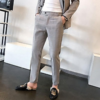 Quần tây âu nam kẻ caro chất vải cotton cao cấp , chuẩn thiết kế hàn quốc, cực tôn dáng, lịch sự, trẻ trung