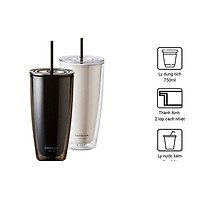 Ly nhựa 2 lớp Lock&Lock kèm ống hút 750ml