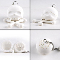 Funny Skull Head Shape Soft Silicone Skull Tea Infuser Loose Tea Leaf Strainer