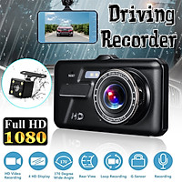4inch HD 1080P Dual Camera Car Camera 170°+120° Wide Angle Dash Cam LED Fill Light Night Vision Car DVR G-Sensor Parking Monitor Driving Recorder