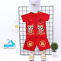bộ cổ tàu cho trẻ em,bộ quần áo cho bé trai in hình con hổ từ 8 đến 25kg