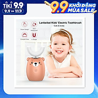 Bàn chải đánh răng điện thông minh có thể sạc lại hình chữ U kèm cốc đánh răng Lanbeibei Kids' Electric Toothbrush Rechargeable Smart Sonic