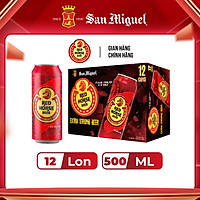 Thùng 12 Lon Bia SAN MIGUEL Red Horse 500 ml
