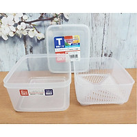 Bộ 02 chiếc hộp đựng thực phẩm 2 lớp Nakaya 1100ml hàng nội địa Nhật Bản (Made in Japan)