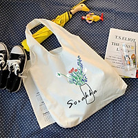 Túi tote vải canvas liền thân họa tiết đa dạng hot hit tặng quà xinh