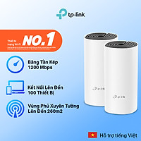 Bộ Phát Wifi Mesh TP-Link Deco E4 (2-pack) Băng Tần Kép MU-MIMO AC1200 - Hàng Chính Hãng
