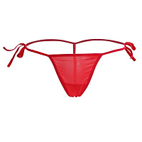 Women's Bandage Sheer Solid G-string Briefs Panties Lace up T-back Lingerie Underwear