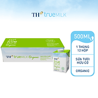 Thùng 12 hộp sữa tươi hữu cơ TH True Milk Organic 500ml (500ml x 12)