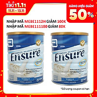 02 Hộp Sữa Bột Ensure Úc Vị Vani 850g