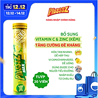 Viên sủi Plusssz Max vitamin C + ZinC vị Chanh không đường
