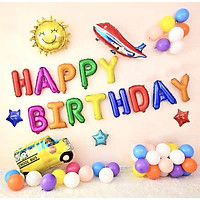 BỘ BONG BÓNG tiecxinh HAPPY BIRTHDAY TÔNG NHIỀU MÀU trang trí sinh nhật