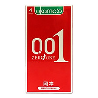 Bao Cao su Okamoto 0.01 PU Siêu mỏng Truyền Nhiệt Nhanh Hộp 4 cái
