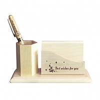 Ống đựng bút Best Wishes For You & Bút gỗ