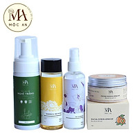 Combo Làm Sạch Da Chuyên Sâu Mộc An 4 Sản Phẩm Nuôi Dưỡng Làn Da Bóng Khoẻ, Giảm Mụn Thâm