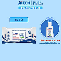 Aiken Khăn Ướt Sạch Khuẩn Chiết Xuất Trà Xanh 50 tờ