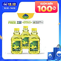 Combo 3 chai dầu ăn hạt cải nguyên chất Kankoo 1L nhập khẩu chuẩn Úc