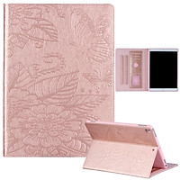 Bao Da Họa Tiết Hoa Dập Nổi Cho Ipad 8th 10.2 2020 A2428 A2429 A2430