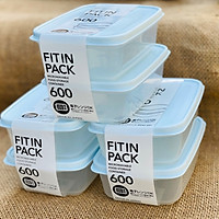 Set 2 hộp nhựa đựng thực phẩm Fitin Pack 600ml nắp dẻo nội địa Nhật Bản
