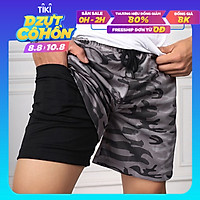 Quần Tập Gym Nam,Chạy Bộ 2 Lớp Vải Rằn Ri Co giãn Thấm Hút Mồ Hôi