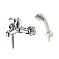 Vòi sen tắm nóng lạnh gắn tường tay sen nhựa một chế độ Caesar S360CP (trọn bộ, tay dây sen nhựa)