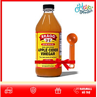 Mẫu Bao Bì Mới - Giấm Táo Hữu Cơ Bragg 473ml – Organic Apple Cider Vinegar - Tặng Kèm Thìa Đong Uncle Bill