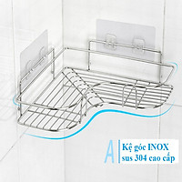 Kệ Góc Nhà Tắm INOX 304 dán tường gạch men siêu chắc