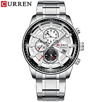 Curren Men Business Watch Fashion Alloy Case Stainless Steel Band Watch Exquisite 3 ATM Waterproof Calendar Quartz Wrist