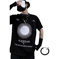 Combo Áo thun unisex tay lỡ nam nữ Yes no màu đen in chữ và khuyên tai đeo môi, mắt, tai, mũi không cần xỏ màu trắng TX400KT999