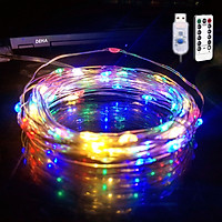 Dây đèn nháy Led đom đóm trang trí 20M/10M/5M/3M/2M Vàng nắng/ Nhiều màu/ Trắng nguồn USB Điều khiển từ xa chọn 8 chế độ, tăng giảm sáng, hẹn giờ, dây bóng đèn nháy cao cấp decor nhà cửa, lễ tết, lều trại du lịch cao cấp, bền đẹp, tinh tế, sang trọng - Chính hãng DEHA