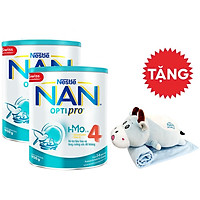 Combo 2 Sản Phẩm Dinh Dưỡng Công Thức Nestlé NAN OPTIPRO 4 Lon 900g TẶNG Gối Mền Trâu Nằm