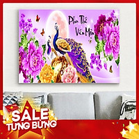 TRANH THÊU CHIM CÔNG PHU THÊ VIÊN MÃN TRANH CHƯA THÊU LV3256