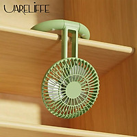 Uareliffe Foldable Storage Fan Mute Desktop Fan Multifunctional Portable Summer Air Cooler 3 Gear Wind Speed Adjustable Rechargeable Hanging Fan Indoor Summer Cooling Fan For Home Bedroom
