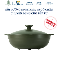 Nồi Sứ Nấu Bếp Từ Minh Long Luna 1.0L có nắp, thích hợp kho cá, hầm cháo, luộc rau củ - tốt cho sức khỏe