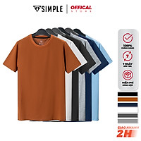 Áo Thun Nam cổ tròn TSIMPLE áo phông trơn basic tay ngắn vải cotton co giãn, dày dặn , form chuẩn nhiều màu