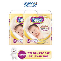 Combo 2 Tã dán cao cấp Bobby Extra Soft Dry mặt bông siêu thấm hút đủ size