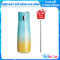 Bình Giữ Nhiệt Holiday Sunset I.d Tumbler Lock&Lock LHC3245PUP 450ml - Hàng Chính Hãng, Màu Sắc Thời Thượng, Mở Nắp Bằng Một Tay - Tặng Kèm Ống Hút