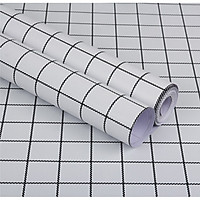 Cuộn 5m Decal Giấy Dán Tường ô kẻ nhỏ trắng (5m dài x 0.45m rộng)