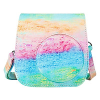 New Film Camera Bag Cover W/ Strap Rainbow Painting For Fuji Mini 9