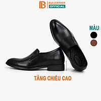 Giày da nam tăng chiều cao G111, giày lười nam da bò nappa cao cấp màu đen Bụi leather hộp sang trọng BH 12 tháng