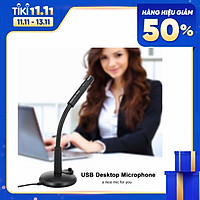 Microphone chuyên nghiệp dây cắm USB dùng cho thu âm, chơi game, nói chuyện
