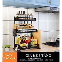 Kệ đựng gia vị 2 - 3 tầng cao cấp đủ giỏ đựng đũa thìa