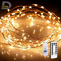 Dây đèn nháy Led đom đóm trang trí nguồn USB Điều khiển từ xa chọn 8 chế độ nháy 20M/10M/5M/3M Vàng nắng dây bóng đèn nháy cao cấp decor nhà cửa, lễ tết, lều trại du lịch cao cấp, bền đẹp, tinh tế, sang trọng - Chính hãng DEHA